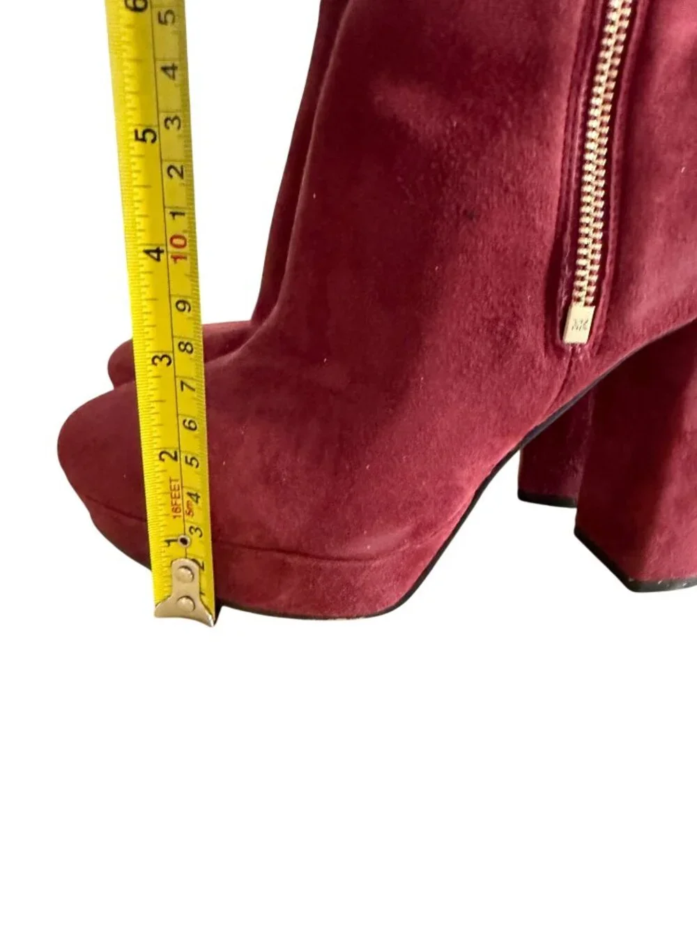 MICHAEL KORS Platform Burgundy Suede Boots Size 6.5